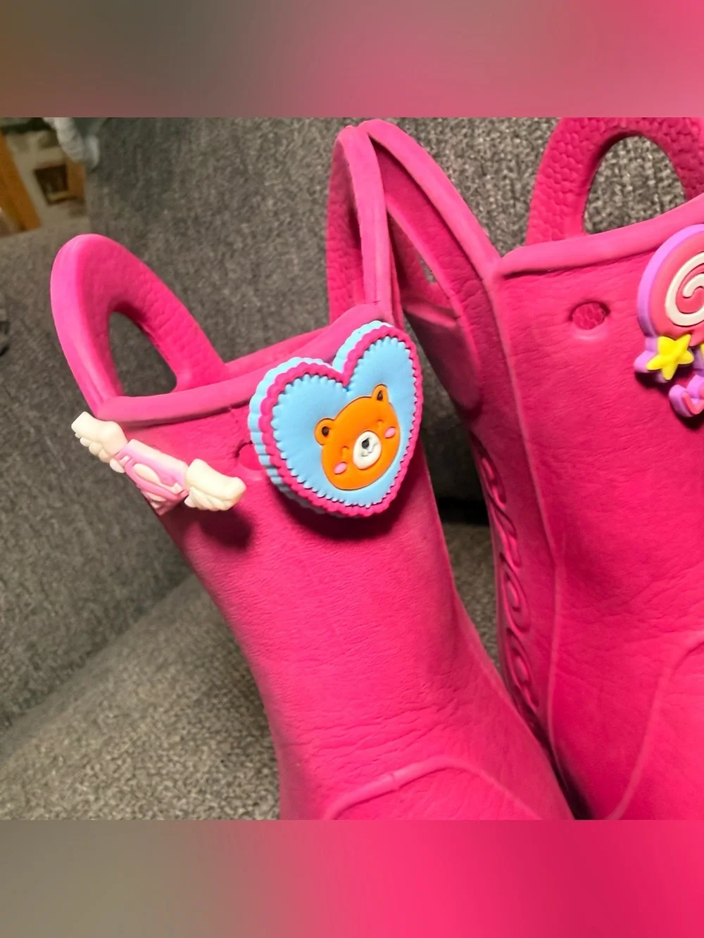 Crocs Kids Pink Handle-It Rain Boots Size C9 Waterproof Lightweight Durable